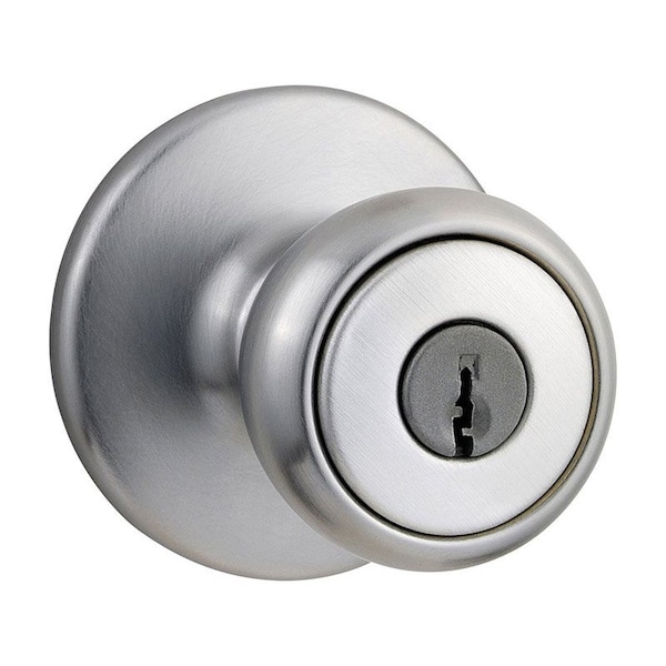 Kwikset Tylo Satin Chrome Entry Lockset K3 1-3/4 in.